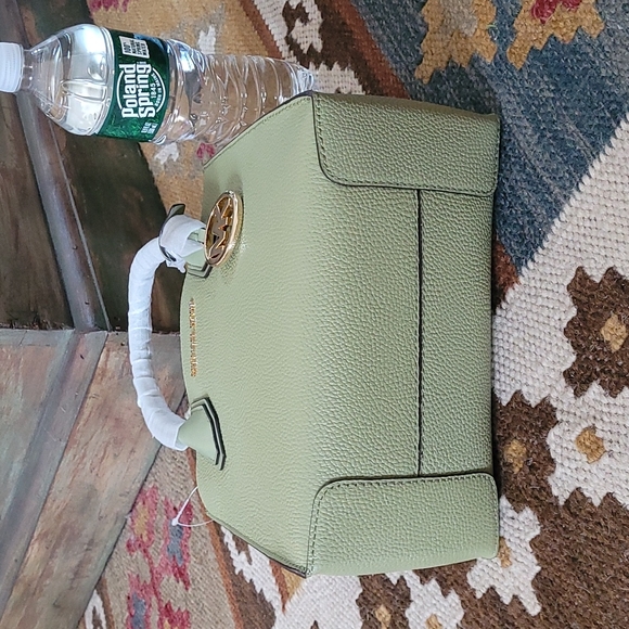 Michael Kors Mercer Medium Satchel Crossbody Bag Light Sage Green - Picture 6 of 7